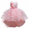 thumbnail image 1 of Elainilye Fashion Toddler Girls Princess Dress Embroidery Mesh Dress Gauze Dress Flower Girl Dresses for Wedding Party, Sizes 4-12Y,Pink, 1 of 9