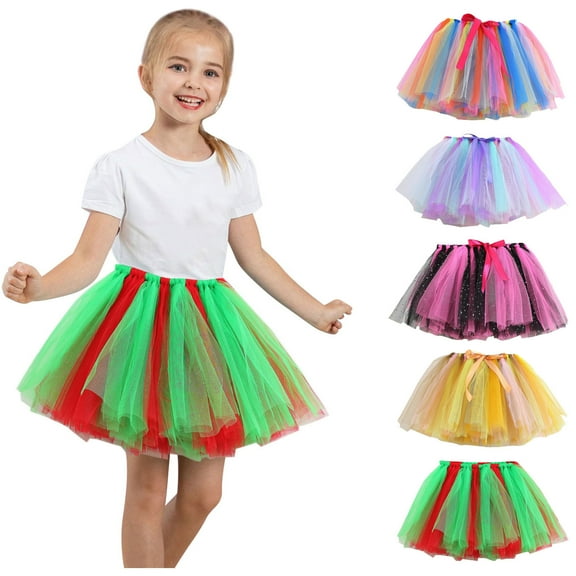 Elainilye Fashion Toddler Girls Tutu Skirt Cute Multicolour Net Yarn Princess Skirt Multi-color Bow Skirt, Sizes 2-10Y,Pink