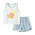 thumbnail image 1 of Elainilye Fashion Toddler Girls and Boys Spring Sleeveless Tank Top and Track Shorts 2 Piece Outfit, Sizes 6M-5T, 1 of 5