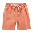 thumbnail image 1 of Elainilye Fashion Toddler Kids Sweatpants Solid Color Linen Pants Athletic Pants Casual Shorts For Baby Boys Girls 2-8 Years,Orange, 1 of 4