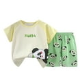 thumbnail image 1 of Elainilye Fashion Toddler Summer Outfits Boys Girls Cute Short Sleeve Print Casual Suit Baby Clothes Shorts Set, Sizes 3M-6T, 1 of 3
