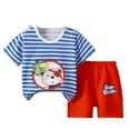 thumbnail image 1 of Elainilye Fashion Toddler Summer Outfits Boys Girls Short Sleeve Round Neck Cotton T-shirt Cute Cartoon Print Shorts Suit,Sizes 6M-7T, 1 of 3