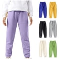 thumbnail image 1 of Elainilye Fashion Toddler Sweatpants Unisex Candy Color Activewear Casual Kids Sports Pants Jogging Bottoms, Sizes 4-12Y,Yellow, 1 of 6