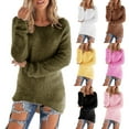 thumbnail image 1 of Elainilye Fashion Tops Women Classic Solid Color Crewneck Long Sleeve All-match Warm Tops Underscrubs for Women,Yellow, 1 of 6