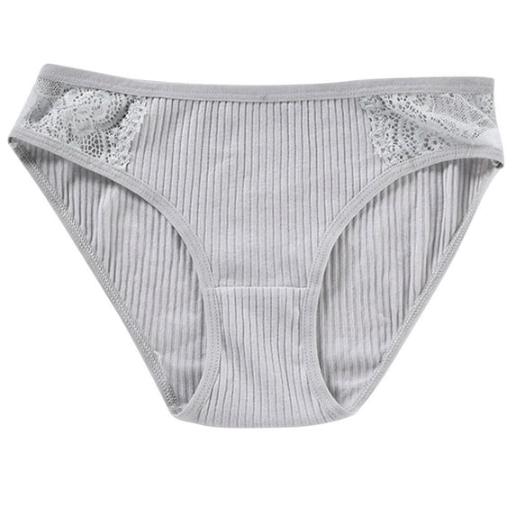 Elainilye Fashion Underwear for Women Sexy Seamless Underwear Breathable Lace Underwear Panties Briefs,Gray