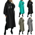 thumbnail image 1 of Elainilye Fashion Vacation Dresses for Women Print Loose Hooded Comfy Long Sleeve Dress,Green, 1 of 4