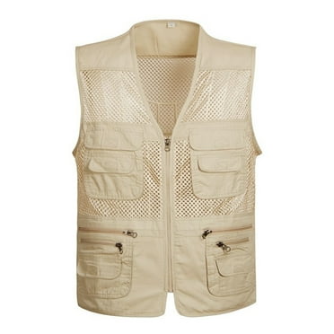 Elainilye Fashion Vest For Men Thin Sports Multi-bag Casual Jacket Quick-drying Loose Vest Mountain Outdoor Vest Jackets