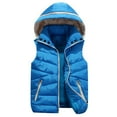 thumbnail image 1 of Elainilye Fashion Vest For Women Thermal Cropped Coat Solid Colors Winter Warm Coat Padded Jacket,Blue, 1 of 2