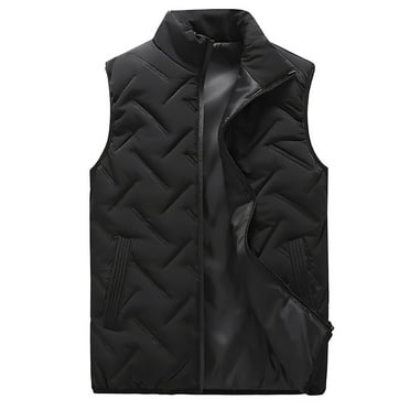 Elainilye Fashion Vest Solid Stand Collar Sleeveless Cardigan Jacket Outerwear Padded Coat