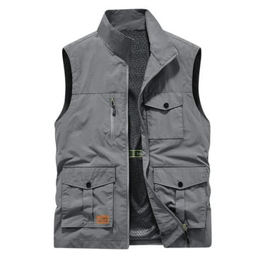 Elainilye Fashion Vest Thin Sports Multi-bag Casual Quick-drying Loose Vest Mountain Workwear Outdoor Vest Jackets