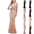 thumbnail image 1 of Elainilye Fashion Wedding Guest Dress Sequin Slip Dress Sparkly Glitter Party Club Long Skirt Wrap Evening Formal Dress,Green, 1 of 4