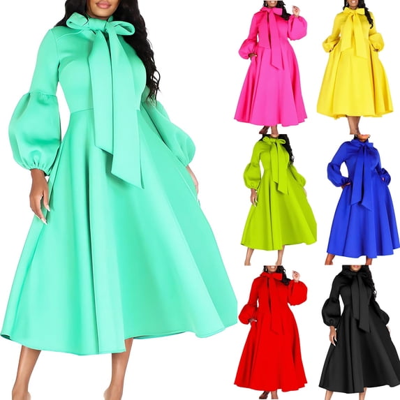 Elainilye Fashion Wedding Guest Dresses for Women Versatile Retraction Solid Split Waist Wrapped Large Hem Long Dress,Green