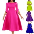 thumbnail image 1 of Elainilye Fashion Wedding Guest Dresses for Women Versatile Retraction Solid Split Waist Wrapped Large Hem Long Dress,Green, 1 of 7
