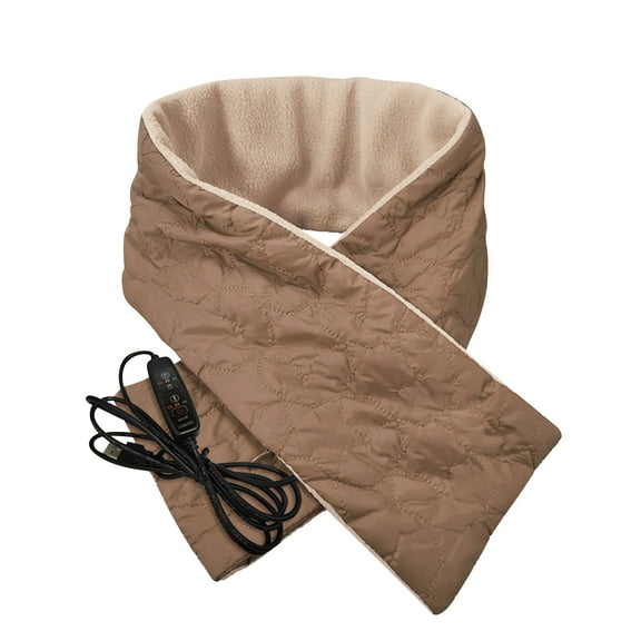Elainilye Fashion Winter Heated Scarf for Women Heating Scarf Smart Electric Heating Scarf Portable USB Winter,Brown