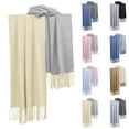 thumbnail image 1 of Elainilye Fashion Winter Scarf for Women Double-sided Thickened Warm Shawl Fleece Scarf Tassel Solid Scarves Wraps,Beige, 1 of 5