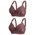 thumbnail image 1 of Elainilye Fashion Wirefree Bras For Women 2PC Plus Size Comfortable Breathable Bra Underwear Wireless Everyday Bra,Brown, 1 of 2