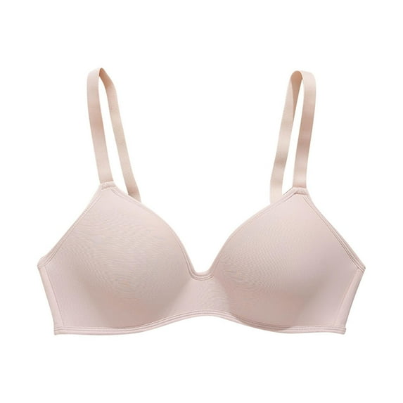 Elainilye Fashion Wireless Bra for Women Glossy Comfortable Breathable Bra Plus Size Underwear Everyday Bras,Pink