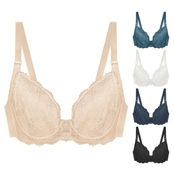 Elainilye Fashion Wireless Bras with Support and Lift Seamless Plus Size Sports Bra Underwear Yoga Bra Gathering Bra,White