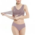 thumbnail image 1 of Elainilye Fashion Women Bras Gathered Adjustable Bra Wirefree Lace Bra Set Comfortable Breathable Underwear Suit,Gray, 1 of 6
