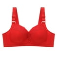 thumbnail image 1 of Elainilye Fashion Women'S Bras No Wire Bras Plus Size Comfortable Breathable Bra Wirefree Non-Magnetic Buckle Underwear,Red, 1 of 9