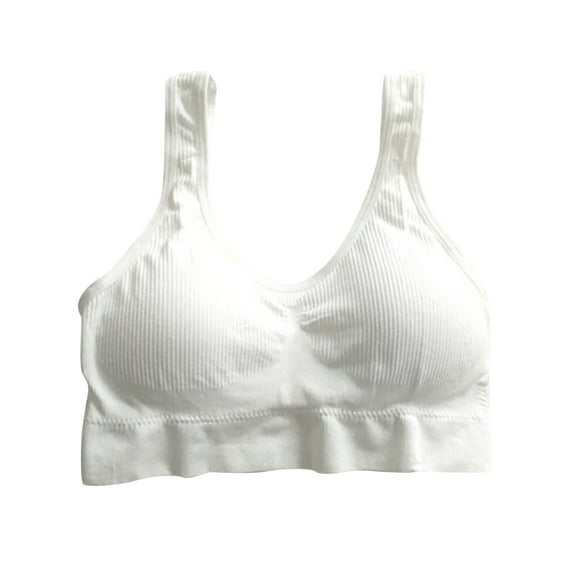 Elainilye Fashion Women'S Bras Wire Free U-shaped Back Fitness Bra With Chest Pad Sports Bra Everyday Underwear Minimizer Bras,White