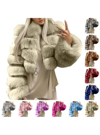 Young Adult Women's Beige Faux-Fur Coats