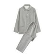 thumbnail image 1 of Elainilye Fashion Women'S Pajamas Set Casual Homewear Long-Sleeve Button Down Shirts And Pants Set Nightwear Pajamas Suits,Gray, 1 of 2