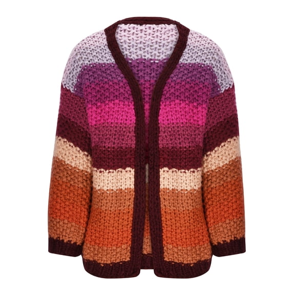 Elainilye Fashion Women'S Sweaters Casual Long Sleeve Knitted Cardigan Casual Warm Cardigan Sweater Coat,Purple