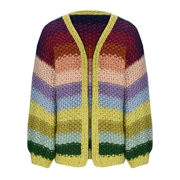 Elainilye Fashion Women'S Sweaters Casual Long Sleeve Knitted Cardigan Casual Warm Cardigan Sweater Coat,Yellow