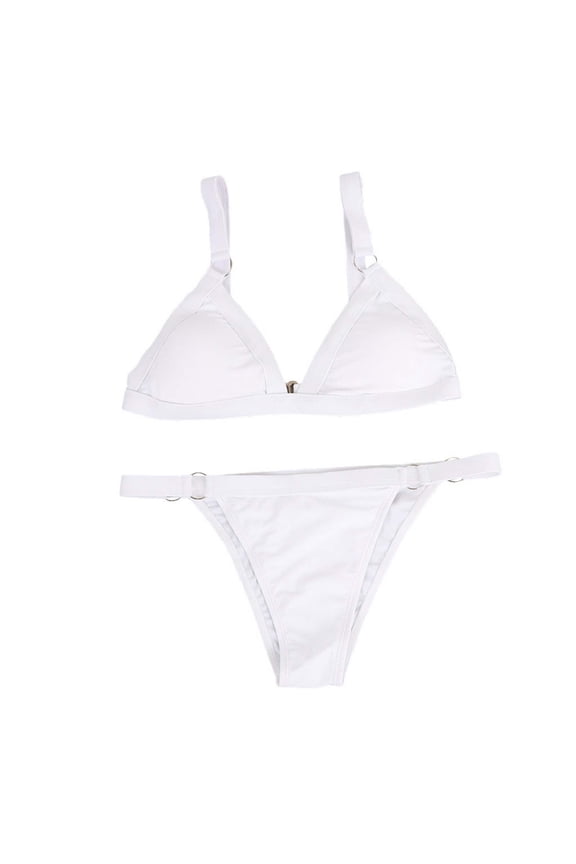 Fashion Women Swimsuits String Bikini Set Push-Up Brazilian Swimwear Beachwear Swimsuit,White