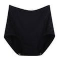 thumbnail image 1 of Elainilye Fashion Women Underwear Solid Lace Plus Size Underwear High Waist Leak Proof Cotton Crotch Shorts Underwear Panties,Black, 1 of 3