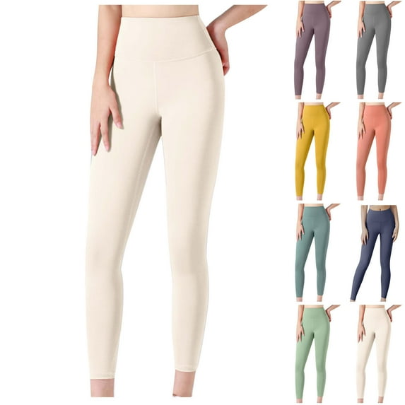 Elainilye Fashion Women Yoga Pants Super High Waist Yoga Pants Slant Pockets Fitness Running Stretch Quick Dry Tight Athletic Pants,Green