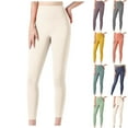 thumbnail image 1 of Elainilye Fashion Women Yoga Pants Super High Waist Yoga Pants Slant Pockets Fitness Running Stretch Quick Dry Tight Athletic Pants,Orange, 1 of 5