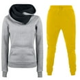 thumbnail image 1 of Elainilye Fashion Women's 2 Piece Fall Winter Outfits Sports Set Tracksuits Long Sleeve Pullover Hoodies Pants Sweatsuit Suit,Yellow, 1 of 3