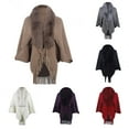 thumbnail image 1 of Elainilye Fashion Women's Fall Winter Scarf Knitted Loose Thickened Shawl Coat Artificial Fur-Collar Scarf Wrap Shawl Scarves,Red, 1 of 5