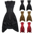 thumbnail image 1 of Elainilye Fashion Women's Formal Dresses Medieval Retro Punk Dress Retro Ball Dress Party Club Dress,Brown, 1 of 8
