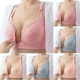 thumbnail image 1 of Elainilye Fashion Women's Front Closure Bras Lace Underwear Postpartum Feeding To Sagging Pregnant Bras Wireless Bras,Pink, 1 of 5