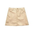 thumbnail image 1 of Elainilye Fashion Women's Leather Skirt High Waisted Sexy Slim Leather Skirt Short Skirt with High Pack and Hips,Gold, 1 of 8
