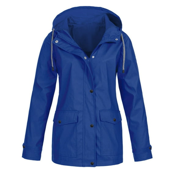 Elainilye Fashion Women's Mountain Ski Snow Jacket Waterproof Rain Jacket Outdoor Activewear Jacket Plus Size Hooded Raincoat Windproof Trench Coat