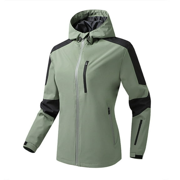 Elainilye Fashion Women's Mountain Snow Coat Waterproof Ski Jacket Casual Windproof Warm Windbreaker Casual Hooded Outerwear Jackets,Green