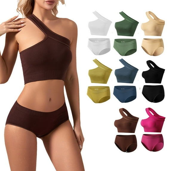 Elainilye Fashion Women's No-steel Ring Gathering No-marking Body Shaper Yoga Vest Type Breathable Sports Underwear Briefs Suit,Brown