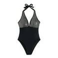 thumbnail image 1 of Elainilye Fashion Women's One Piece Swimsuits New Halterneck Sequined Sexy Backless Swimsuit One Piece Bathing Suit for Women,Black, 1 of 6