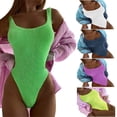 thumbnail image 1 of Elainilye Fashion Women's One-Piece Swimsuits Wrinkled Cloth Wave Fluorescent Color One-piece Swimsuit Swimwear,Purple, 1 of 7
