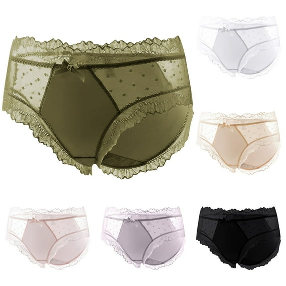 Elainilye Fashion Women's Panties Briefs Comfortable Cotton High Waist Underwear Sexy Panties Briefs Underpants,White