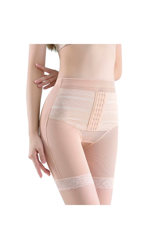 Fashion Women's Shapewear Bodysuits Butt Lifting Panties Lace High-Waist Buttocks Body Shaper Underwear,Beige