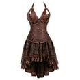 thumbnail image 1 of Elainilye Fashion Women's Shapewear Bodysuits Lace Goth Court Corset Bodysuit Body Shapewear Sets,Brown, 1 of 2