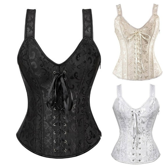 Elainilye Fashion Women's Shapewear Sexy Corsets Overbust Corset Bustier Lingerie Top Gothic Shapewear Sexy Underwear,White