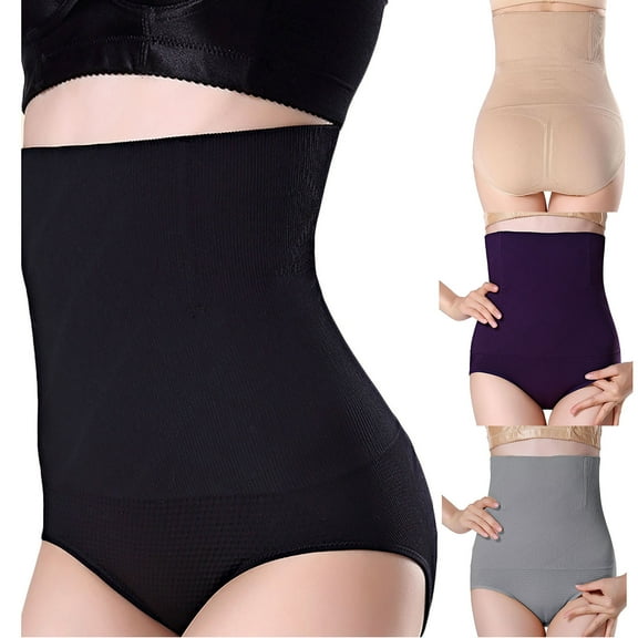 Elainilye Fashion Women's Shapewear Traceless High Waist Tummy Control Pants with Girdle and Butt Lifting Body Shaping Pants,Beige