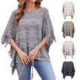 thumbnail image 1 of Elainilye Fashion Women's Shawl Wrap Pullover Cardigan Shawls for Spring Warm Tassel Cape Scarf Shawl Gifts for Women,Black, 1 of 5