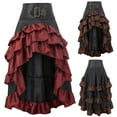 thumbnail image 1 of Elainilye Fashion Women's Skirts Medieval Ruffles Punk Gothic Splicing Irregular Ankle-Length Cupcake Skirt Plus Size Skirts,Red, 1 of 4
